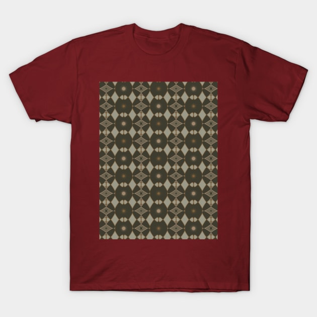 Green Dark Academia Abstract Pattern T-Shirt by Scrabbly Doodles